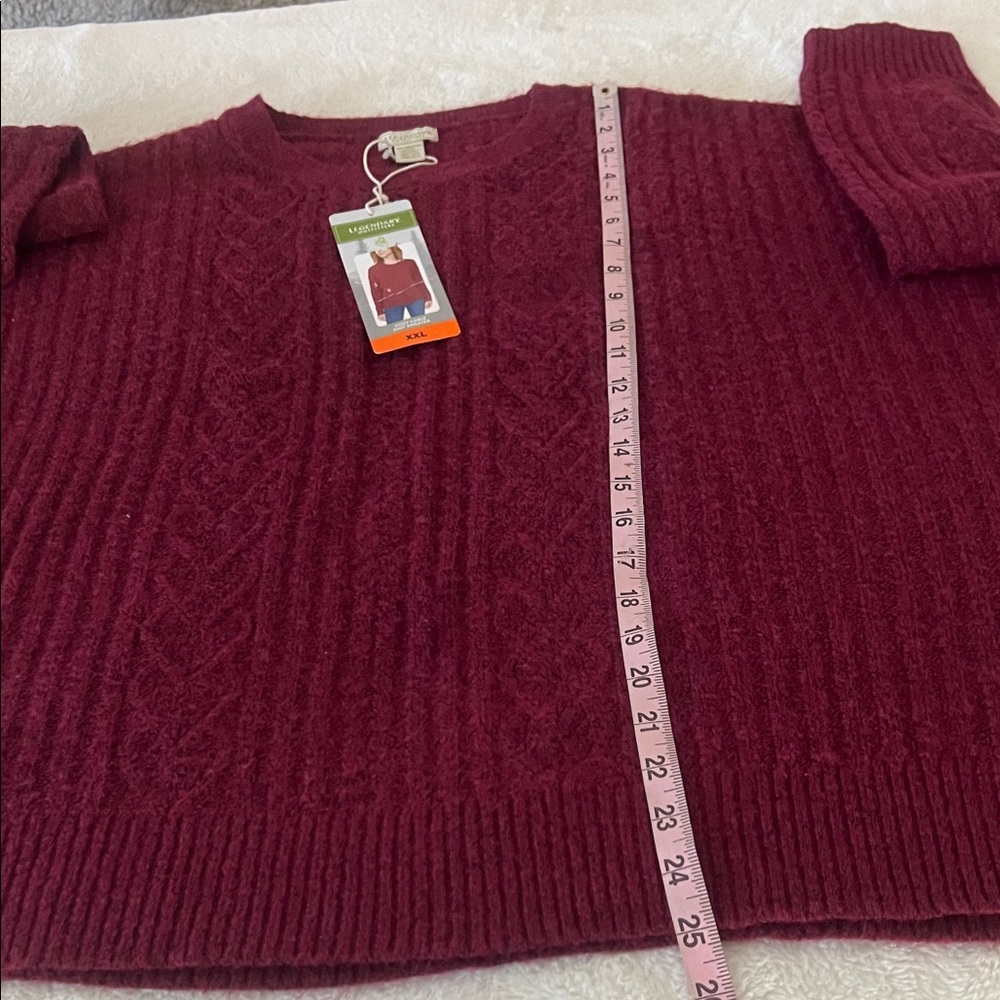NWT Legendary Outfitters Women's Cozy Cable Knit Sweater,Garnet,Burgundy,SizeXXL - Picture 7 of 13